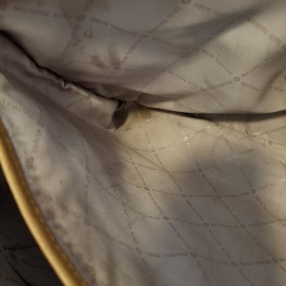 Michael Kors Signature MK Brown & Tan Large Tote Purse - Picture 12 of 14